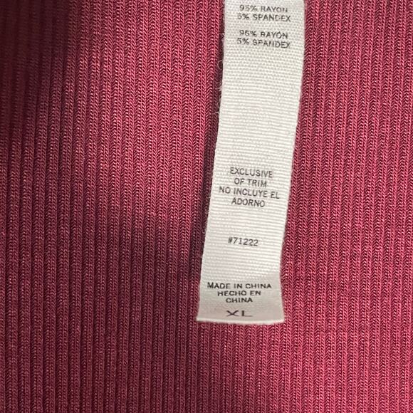 Steve Madden Women's Ribbed Sleep Tee/pants set - Zinfande XL - Picture 10 of 11